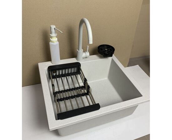 Мойка кухонная Adamant Univer Old stone + змішувач + дозатор + ополіскувач склянок + колан (4824296106610), изображение 2