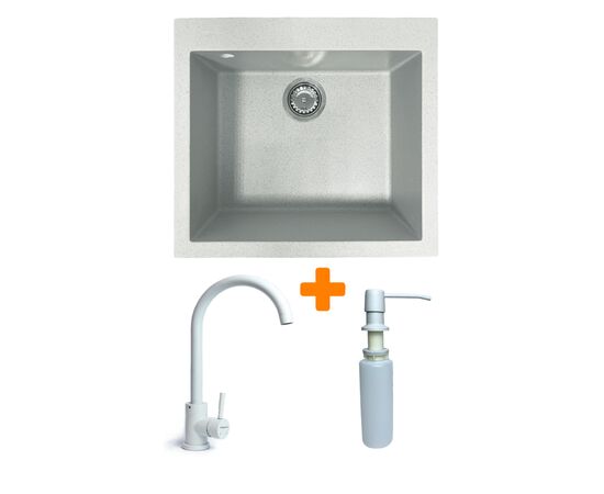 Мойка кухонная Adamant Univer Old stone + змішувач + дозатор (4824296902110)
