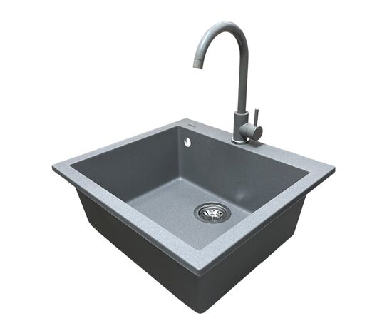Мойка кухонная Adamant Univer сірий + змішувач + дозатор (4824296902104), изображение 3