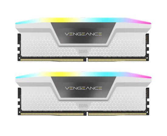 Модуль памяти для компьютера DDR5 32GB (2x16GB) 6400 MHz Vengeance RGB White Corsair (CMK32GX5M2B6400Z36W)
