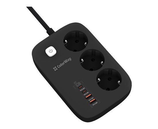 Сетевой фильтр питания ColorWay CW-CHE34PDB 3 роз/4USB GaN3 Pro (CW-CHE34PDB), изображение 4