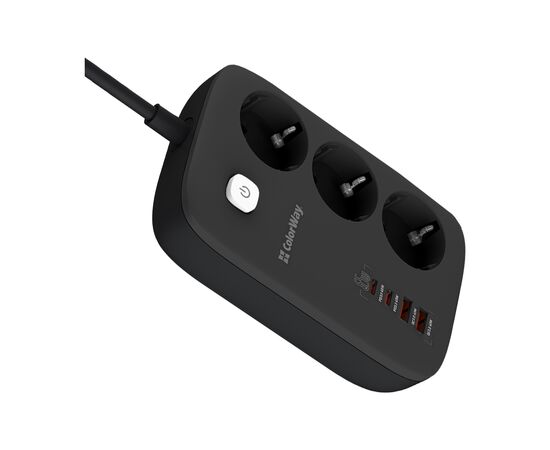 Сетевой фильтр питания ColorWay CW-CHE34PDB 3 роз/4USB GaN3 Pro (CW-CHE34PDB), изображение 6