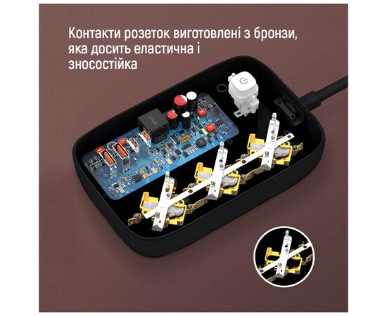 Сетевой фильтр питания ColorWay CW-CHE34PDB 3 роз/4USB GaN3 Pro (CW-CHE34PDB), изображение 9