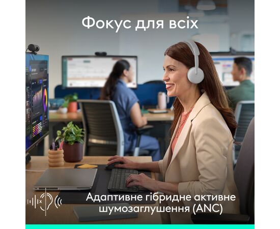 Навушники Logitech Zone Wireless 2 ES for Business Off-White (981-001520), зображення 8