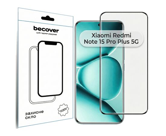 Стекло защитное BeCover Xiaomi Redmi Note 15 Pro Plus 5G Black (714791), изображение 2