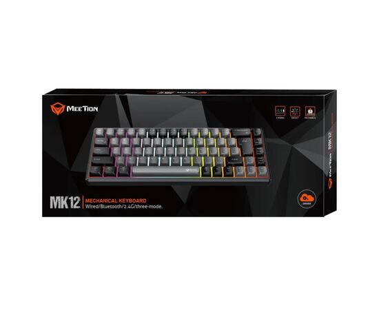 Клавіатура Meetion MK12 Bluetooth/USB Type-C Black (MT-MK12-A-RUA), зображення 3
