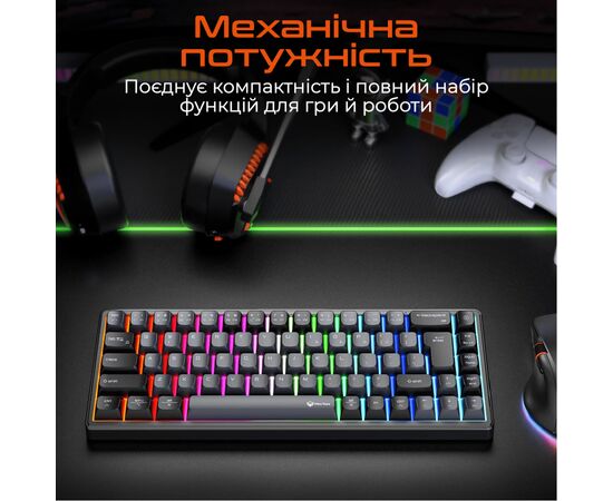 Клавіатура Meetion MK12 Bluetooth/USB Type-C Black (MT-MK12-A-RUA), зображення 4