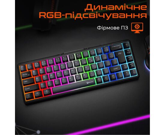 Клавіатура Meetion MK12 Bluetooth/USB Type-C Black (MT-MK12-A-RUA), зображення 5
