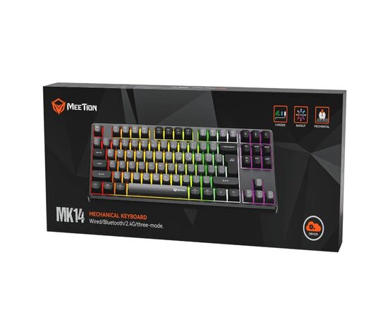 Клавиатура Meetion MK14 Bluetooth/USB Type-C Black (MT-MK14-A-RUA), изображение 3