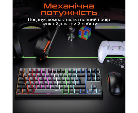Клавиатура Meetion MK14 Bluetooth/USB Type-C Black (MT-MK14-A-RUA), изображение 4