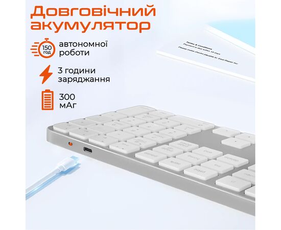 Клавіатура Meetion K230 Bluetooth/Wireless Black (MT-K230MW-A-RUA), зображення 5