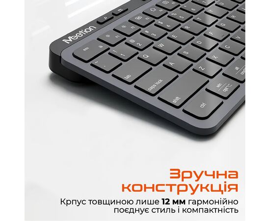 Клавіатура Meetion WK330 Wireless/Bluetooth Black (MT-WK330-A-RUA), зображення 6