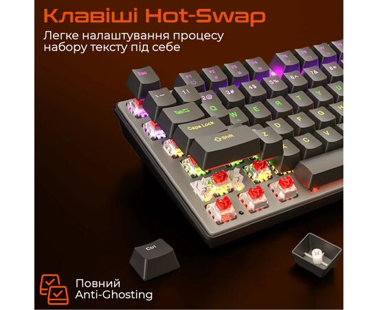 Клавіатура Meetion MK009 Pro Red Switch USB Type-C Black (MT-MK009Pro-W-RUA), зображення 4