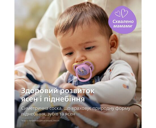 Пустышка Philips AVENT Ultra Air, 6-18 міс., салатово-рожева (SCF087/13), изображение 3