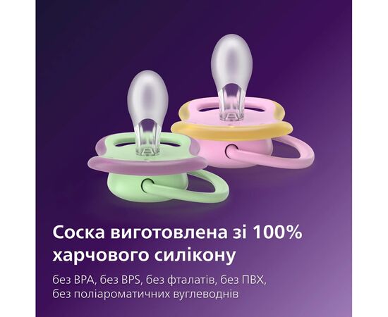 Пустышка Philips AVENT Ultra Air, 6-18 міс., салатово-рожева (SCF087/13), изображение 8
