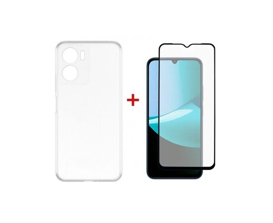 Чехол для мобильного телефона Dengos Kit for Motorola G06 case + glass Transparent (DG-KM-169)