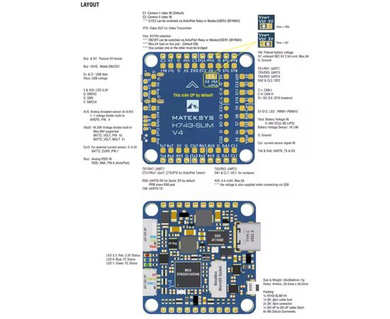 Полетный контроллер (FC) MATEK H743-SLIM-V4 (H743SLIMV4), изображение 6