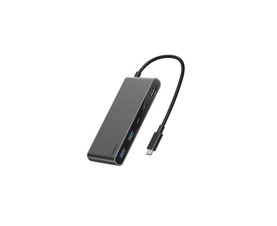 Концентратор Belkin USB-C 7-in-1 2xUSB 3.0 + USB-C + PD + HDMI 2.0 4K60Hz + SD/TF gray (AVC023HQSGY), изображение 4