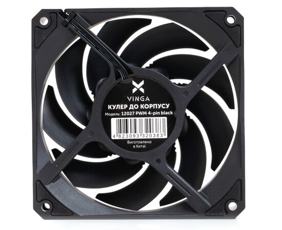Кулер до корпусу Vinga 12027 PWM 4-pin black, зображення 3