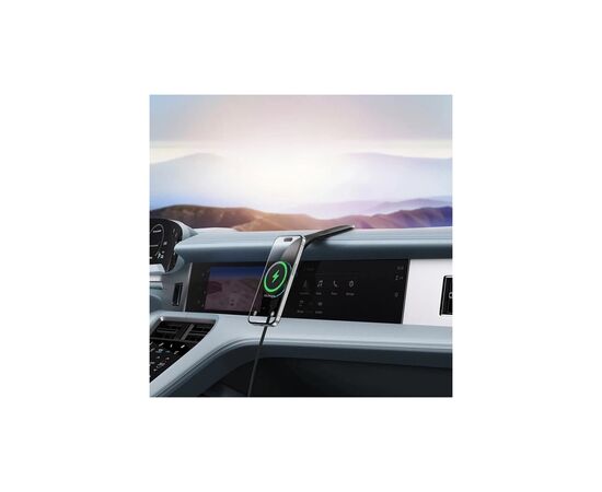 Универсальный автодержатель Baseus C02 Pro Series Magnetic Wireless Charging Car Mount Cluster Black (C40156000111-00), изображение 8