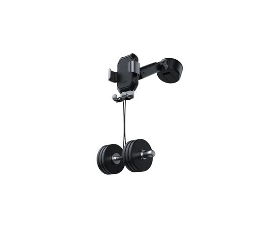 Универсальный автодержатель Baseus Tank gravity car mount holder with suction base Tarnish Black (SUYL-TK01), изображение 5