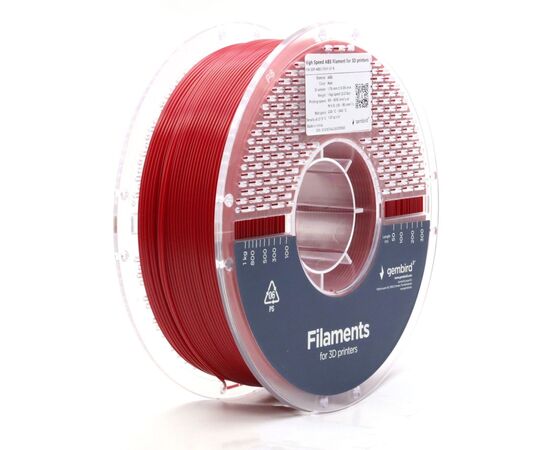 Пластик для 3D-принтера Gembird ABS High Speed, 1.75 мм, 1kg, red (3DP-ABS1.75HY-01-R), изображение 2