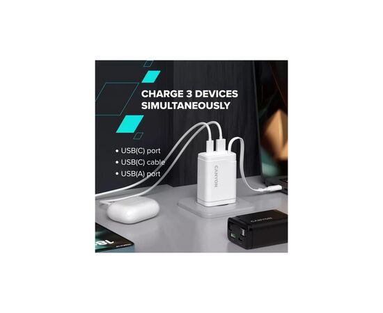 Зарядное устройство Canyon 1xUSB-C PD65W + 1xUSB QC3.0 + cable USB-C to USB-C black (CNS-CURC65ACB), изображение 10
