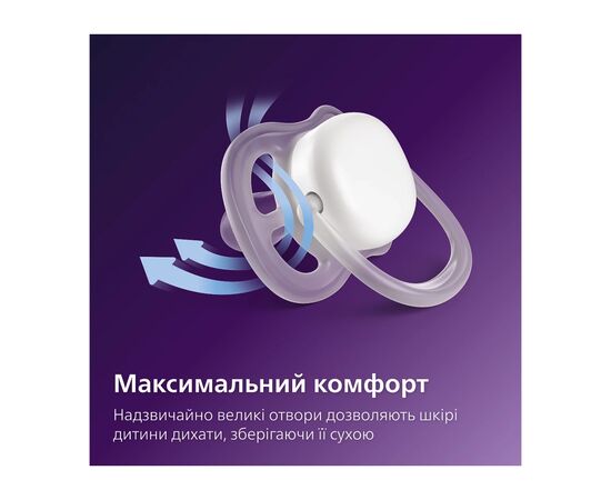 Пустышка Philips AVENT Ultra Air, 6-18 міс., нейтральна, день/н (SCF087/18), изображение 2