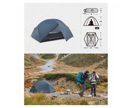 Палатка Naturehike двомісний ультралегкий Mongar UL NH19M002-J, темно-синій (6975641882596), изображение 6