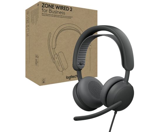 Наушники Logitech Zone Wired 2 for Business USB Graphite (981-001615)