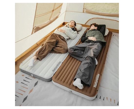 Матрас надувной Naturehike CNK2450WS034, 198х68х9.5 см, коричневий, із мішком для надування (6927595798881), изображение 3
