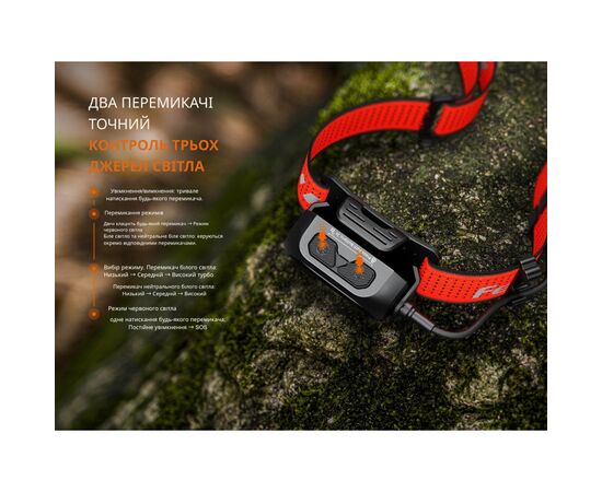 Фонарь Fenix HP12R-TRd налобний червоний (HP12R-TRd), изображение 6