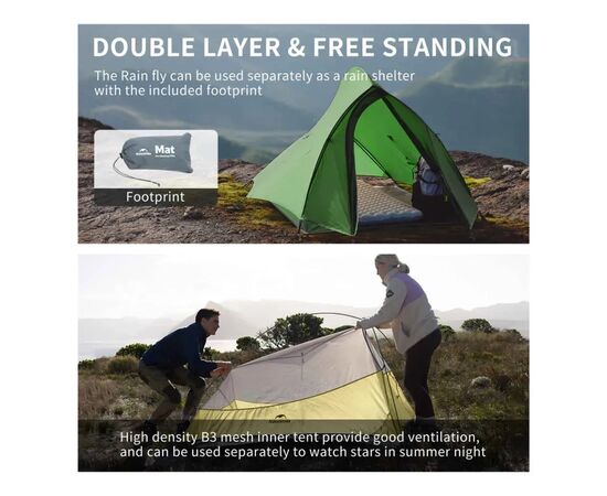 Намет Naturehike надлегкий двомісний Cloud Up Pro CNK2350WS020, темно-зелений (6927595798737), зображення 4