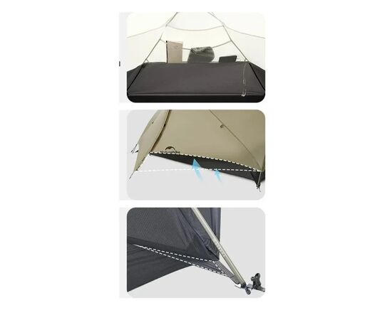 Палатка Naturehike одномісний ультралегкий Mongar UL CNK2550WS016, коричневий (6927595770368), изображение 9