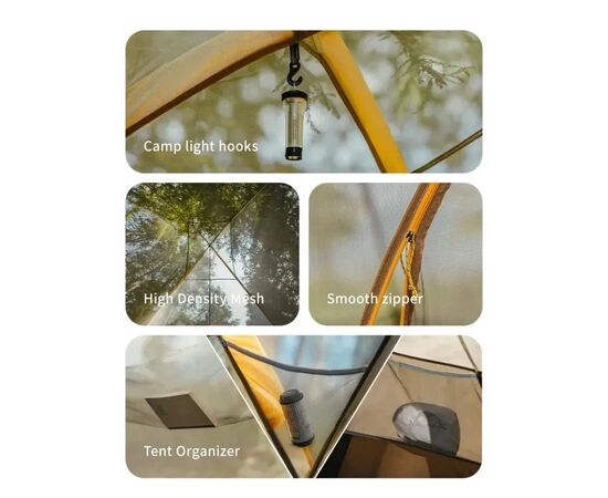 Палатка Naturehike шестимісний KOTA 6, CNK2450WS031, 75D, світло-коричневий (6927595760666), изображение 6