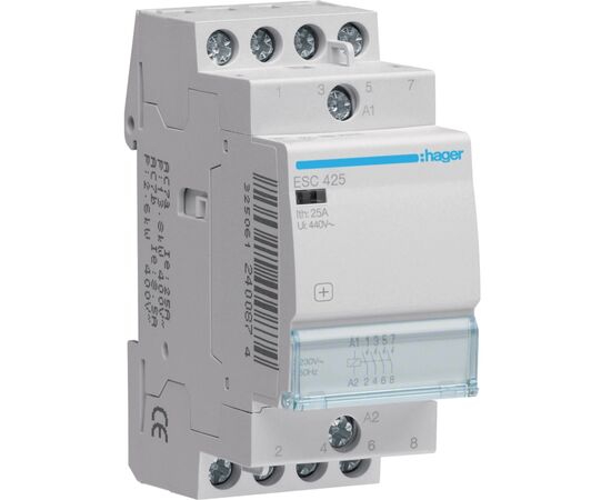 Автоматичний вимикач Hager 25 A 230V 4NO 2P (A) (ESC425)