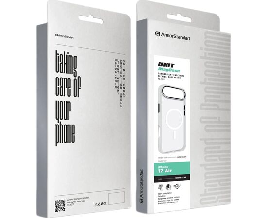 Чехол для мобильного телефона Armorstandart Unit MagCase Apple iPhone 17 Air Matte Clear Silver (ARM88999), изображение 6
