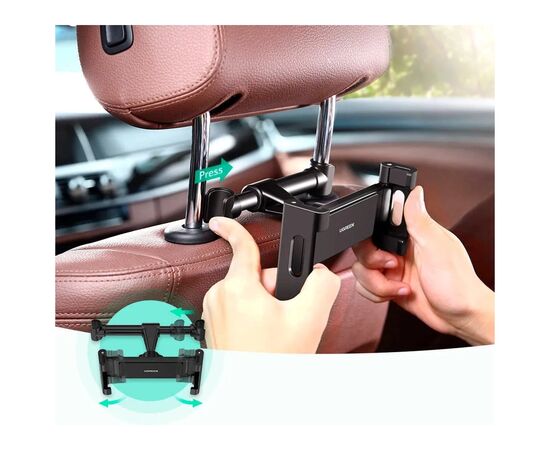 Універсальний автотримач Ugreen LP160 Car Headrest Mount Holder Black (60108), зображення 5