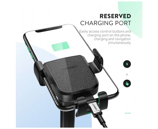 Универсальный автодержатель Ugreen LP200 Gravity Phone Holder with Suction Cup Black (60990B), изображение 2