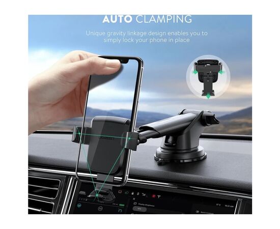 Универсальный автодержатель Ugreen LP200 Gravity Phone Holder with Suction Cup Black (60990B), изображение 6