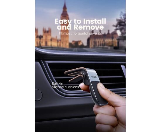 Универсальный автодержатель Ugreen LP290 Waterfall-Shaped Magnetic Phone Holder Black (80712B), изображение 3