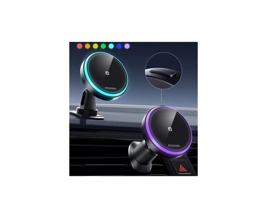 Універсальний автотримач Essager Element magnetic wireless charging car bracket outlet+paste mode (EZJCX-YS01-Z), зображення 8