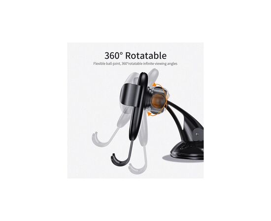 Універсальний автотримач Essager MoJack Gravity Car Phone Holder (osculum type) Black (EZJXP-MJ01), зображення 7