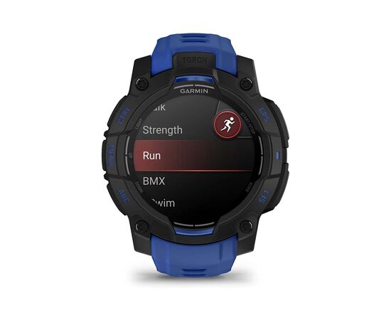Смарт-годинник Garmin Instinct 3, 45mm, AMOLED, Black with Bolt Blue Band, GPS смарт-годинник (010-02936-03), зображення 2