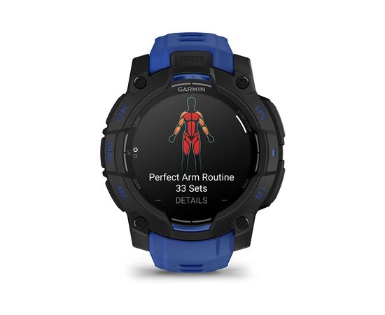 Смарт-годинник Garmin Instinct 3, 45mm, AMOLED, Black with Bolt Blue Band, GPS смарт-годинник (010-02936-03), зображення 7