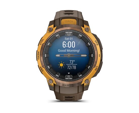 Смарт-годинник Garmin Instinct Crossover AMOLED, BronzeSunburst/Cocoa, GPS смарт-годинник (010-03398-01), зображення 10