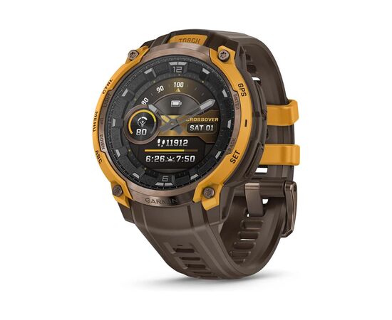 Смарт-годинник Garmin Instinct Crossover AMOLED, BronzeSunburst/Cocoa, GPS смарт-годинник (010-03398-01)