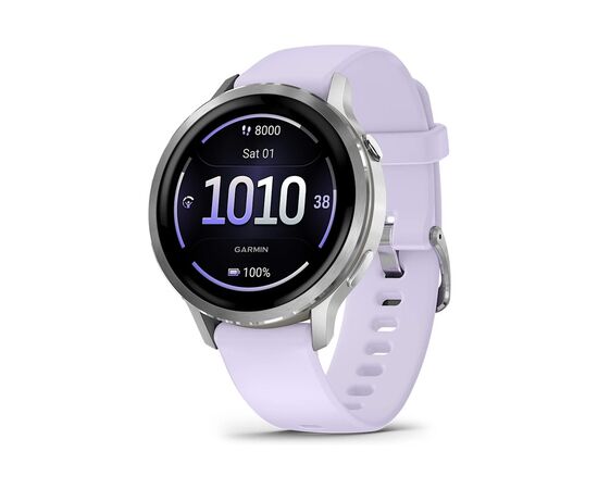 Смарт-годинник Garmin Venu 4 (41mm), Gray w/ Silver + Periwinkle, GPS смарт-годинник (010-03013-01)
