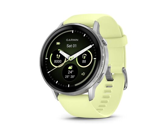 Смарт-часы Garmin Venu 4 (45mm), Gray w/ Silver + Citron, GPS смарт-годинник (010-03014-02)