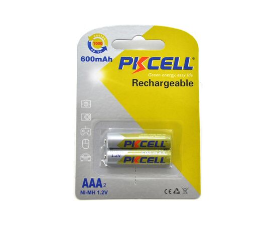 Аккумулятор AAA R03 600mAh 1.2V NiMH Rechargeable Battery, 2шт/бл PkCell (PC/AAA600-2BR)